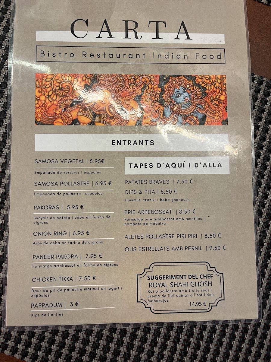 Menu Bistro Restaurant - Menjar De L’India-3